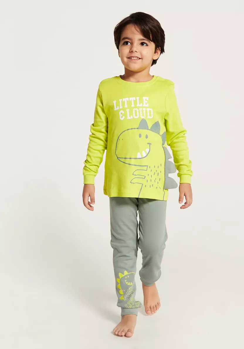 Little Cloud Dinosaur Pajama Set Image