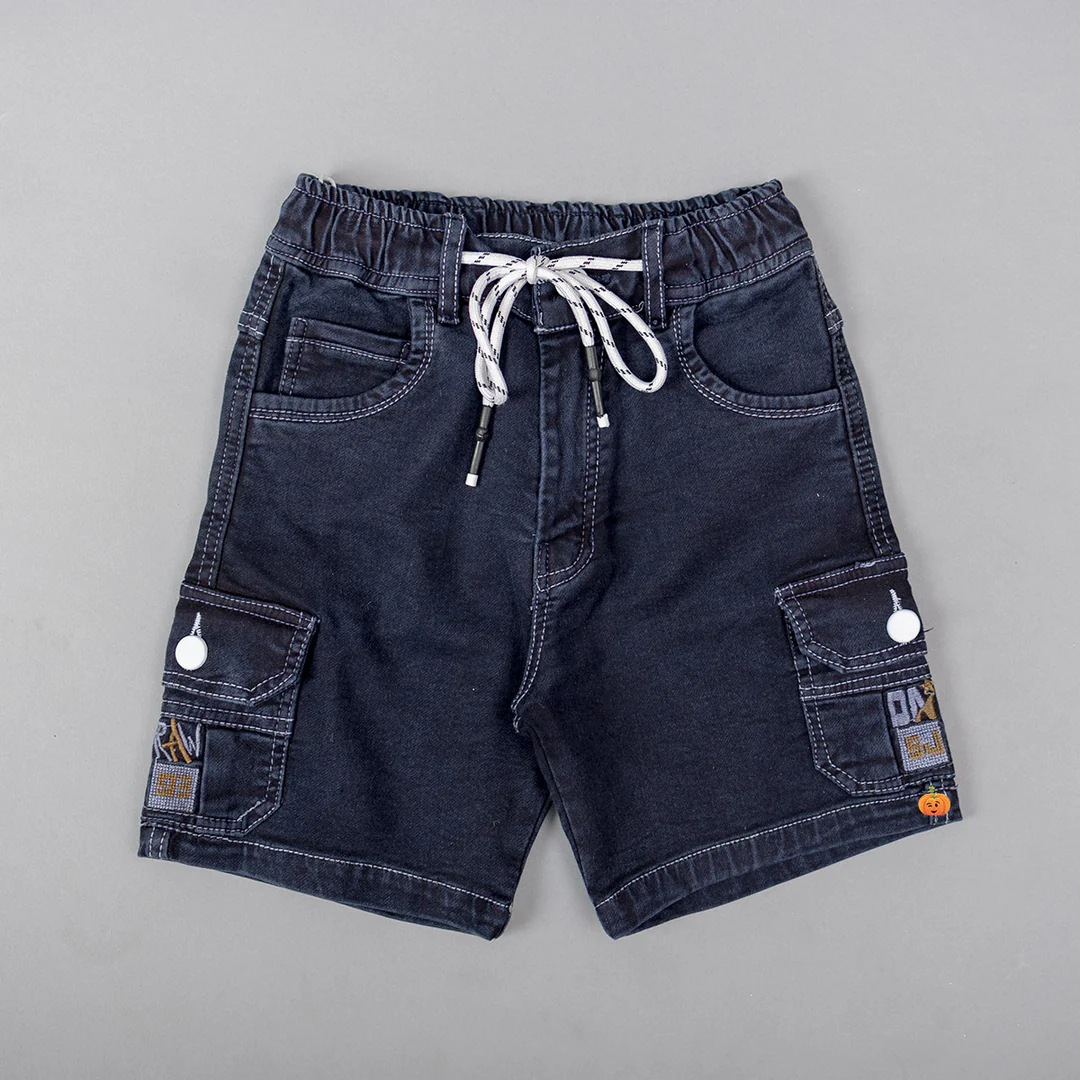 Boys' Navy Blue Pull-On Cargo Shorts Image