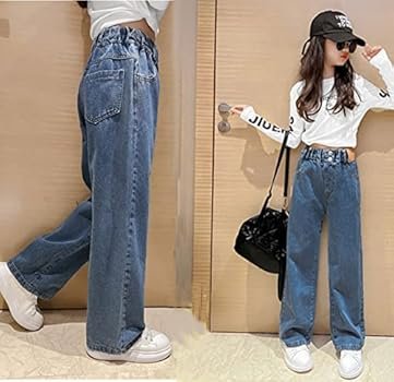 Ultra Baggy Elastic-Waist Jeans Image